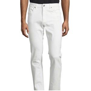 Buffalo David Bitton 1973 Six-X Slim Straight Leg Stretch Fit Jeans White Denim